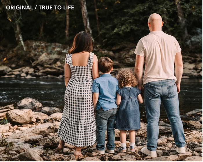 The Kattula family by the creek